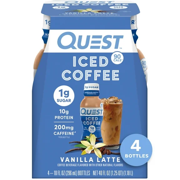 Quest Iced Coffee Vanilla Latte, 4 Count