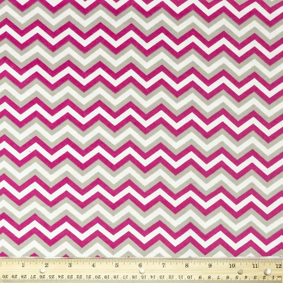 RTC Fabrics 42"/43" 100% Cotton Flannel Chevron Pink Color Crafting Fabric by the Yard