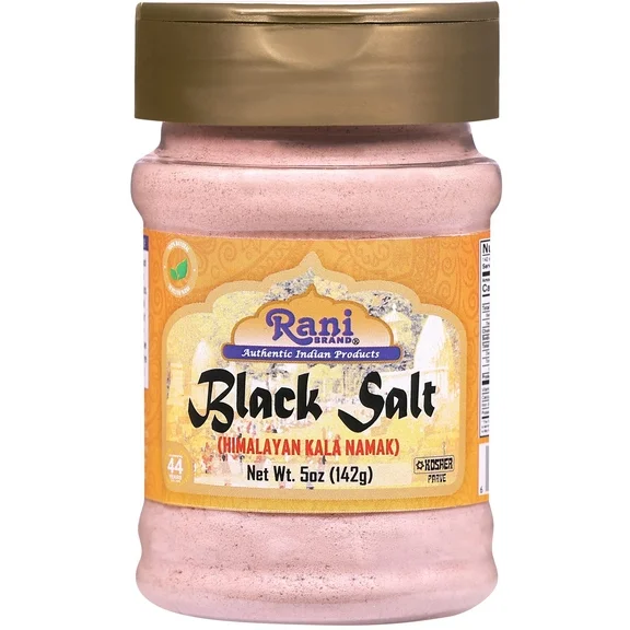 Rani Black Salt (Kala Namak Mineral) Powder, Vegan 5oz (142g) Unrefined, Pure and Natural | Gluten Friendly | NON-GMO | Kosher | Indian Origin | Perfect for Tofu Scramble - Natural Egg Taste