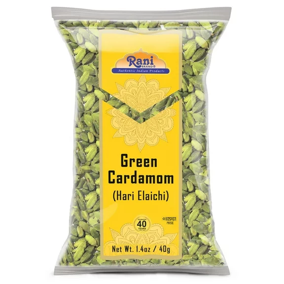 Rani Green Cardamom Pods Spice (Hari Elachi) 1.4oz (40g) ~ All Natural | Vegan | Gluten Friendly  | NON-GMO | Kosher |  Product of India