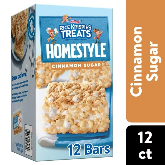 Rice Krispies Treats Cinnamon Sugar Chewy Marshmallow Snack Bars, Ready-to-Eat, 13.96 oz, 12 Count