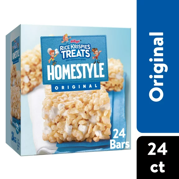Rice Krispies Treats Homestyle Original Chewy Marshmallow Snack Bars, Ready-to-Eat, 27.9 oz, 24 Count