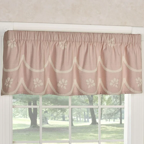 Romantic Floral Primrose Dusty Rose Window Valance Tailored 60 x 18 Inches