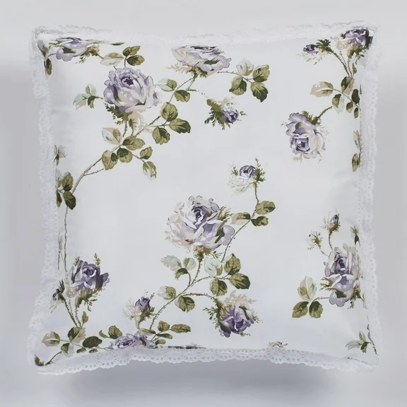 Rosalyn Reversible Pillow Wisteria Pillow Tailored 16" Square