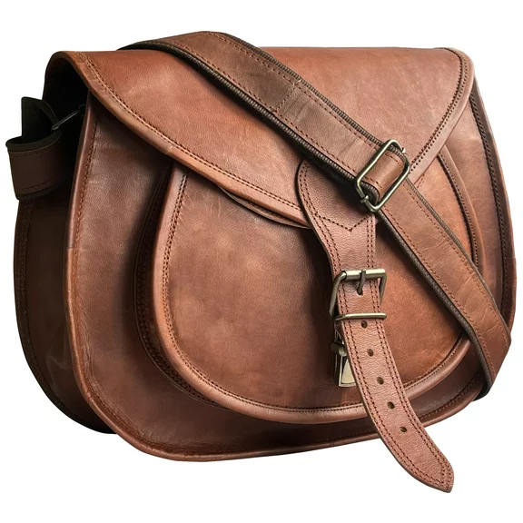 Rustic town 13" Genuine Leather Handmade Crossbody Sling Handbag for Ladies