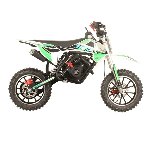 SYX MOTO VK 58cc 4 Stroke Real Motorcycle Engine Gas Powered Kids Dirt Bike, Pull Start, New, Green/White
