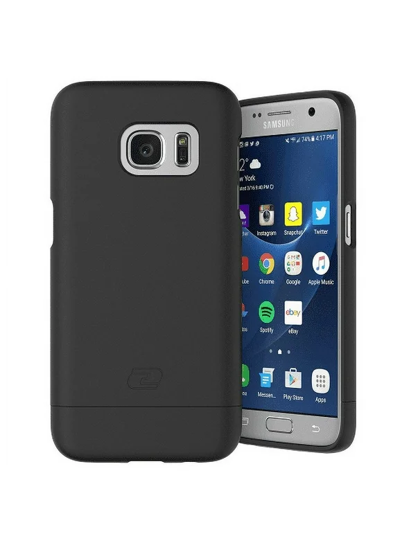 Samsung Galaxy S7 Case, Encased (SlimShield Series) Ultra Thin Hybrid Cover (Smooth Black)