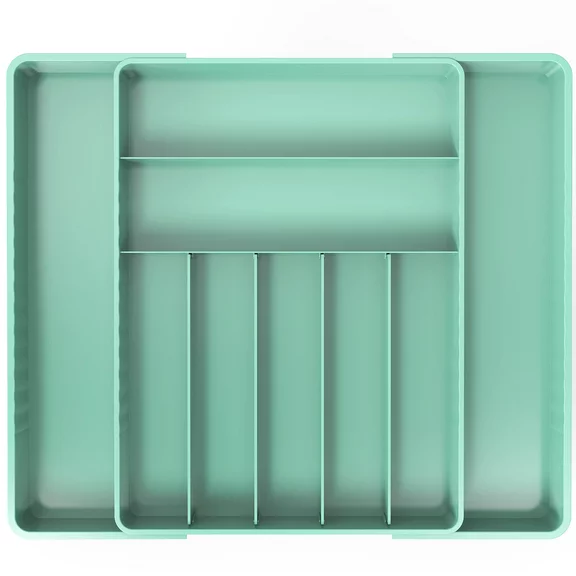 SimpleHouseware Expandable Kitchen Drawer Flatware Organizer, Turquoise