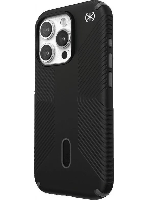 Speck iPhone 15 Pro Case-Presidio2 Grip-ClickLock-MagSafe-6.1 Inch Phone Case-Black/Slate Grey/White