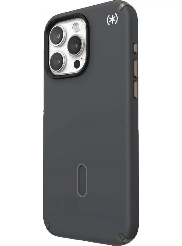 Speck iPhone 15 Pro Max Case-Presidio2 Pro-ClickLock-MagSafe-6.7 Inch Phone Case-Charcoal Grey/Cool Bronze/White