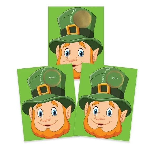 St. Patrick's Day Leprechaun Scratch Off Game Card - 26 Cards - 24 Sorry/2 Winner