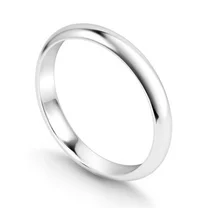 Sterling Silver Wedding Band 3mm Men or Women Bridal Ring Size 6 | Polished Finish | Tarnish Resistant