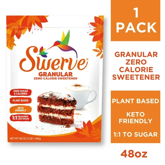 Swerve Ultimate Granular Sugar Replacement, Sugar Substitute, Zero Calorie, Zero Sugar, 48oz