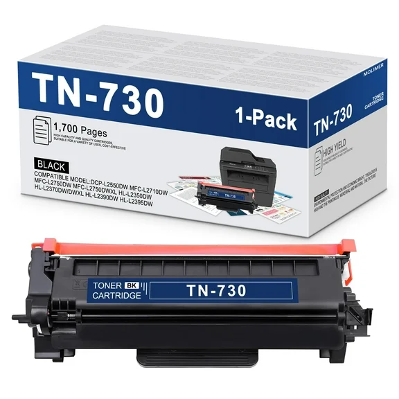 TN730 Toner Cartridge Replacement for Brother TN-730 MFC-L2750DW Printer Black 1 Pack