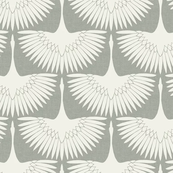 Tempaper x Genevieve Gorder Feather Flock Chalk Removable Peel and Stick Wallpaper, 20.5" W x 16.5' L