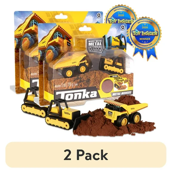 (2 pack) Tonka - Metal Movers Combo Pack - Mighty Dump Truck and Bull Dozer