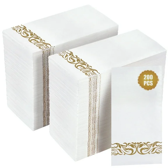 Treamon 200 Pack Paper Napkins Guest Towel Bathroom Paper Hand Towels for Party, Wedding