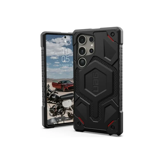 UAG Designed for Samsung Galaxy S24 Ultra Case 6.8" Monarch Kevlar Black, Rugged Military Drop-Proof Impact Resistant Non-Slip Protective Cover