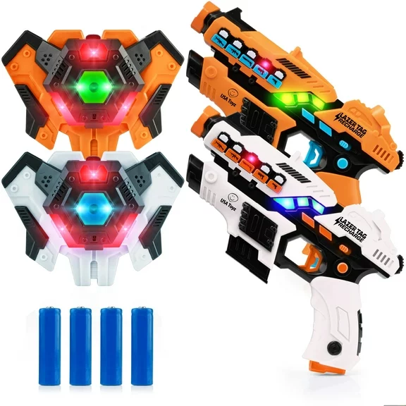 USA Toyz 2pk Laser Tag Recharge Blaster and Foam with Vest for Ages 8 - 14 Years (Unisex)