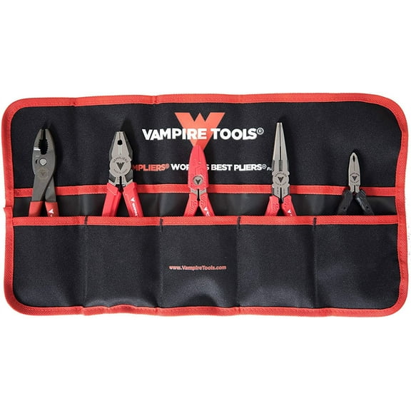 VAMPLIERS VT-001-S5BP,  5-Piece Set + Tool Pouch by Vampire Tools, Screw Extractor Set, Pliers Set with Warranty, Screw Removal Tool Set Made In Japan