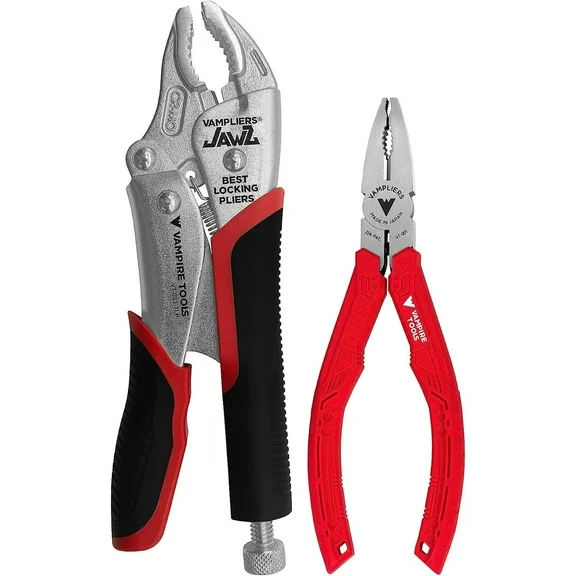 VamPLIERS VT-001-S2L 6.25" Screw Extractor Pliers + 7.5" Locking Pliers, Stripped Screw Removal Tools
