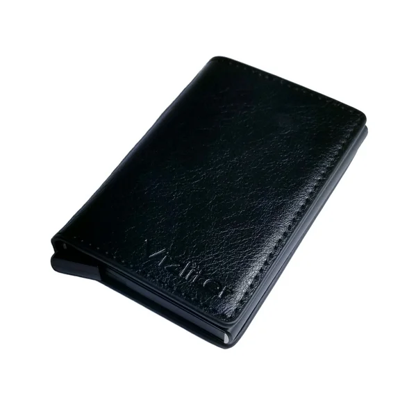 Vizliter Minimalist RFID Blocking Wallet for Men with Slim Pop-up Credit Card Leather