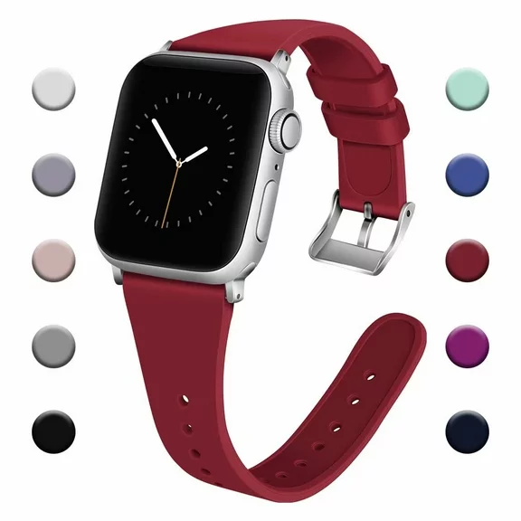iGK Compatible Apple Watch Band 38mm 40mm 42mm 44mm Women Men, Soft Silicone Sport Replacement Bands Waterproof Durable Strap Compatible for iWatch Apple Watch Series 7/6/5/4/3/2/1SE