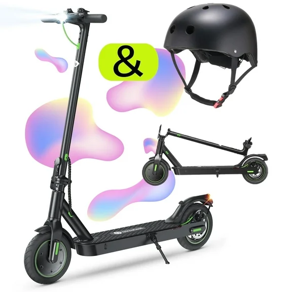 iSinwheel S9Pro Electric Scooter with Helmet, 18.6 MPH, Up To 21 Miles Long Range, 350W Motor E Scooter, App Control, 8.5-inch Inflatable Tires, 7.5Ah Battery Electric Scooter Adult